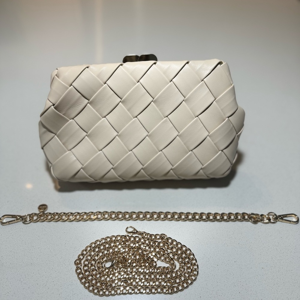 Olga Berg “Quinn Woven Clutch”
